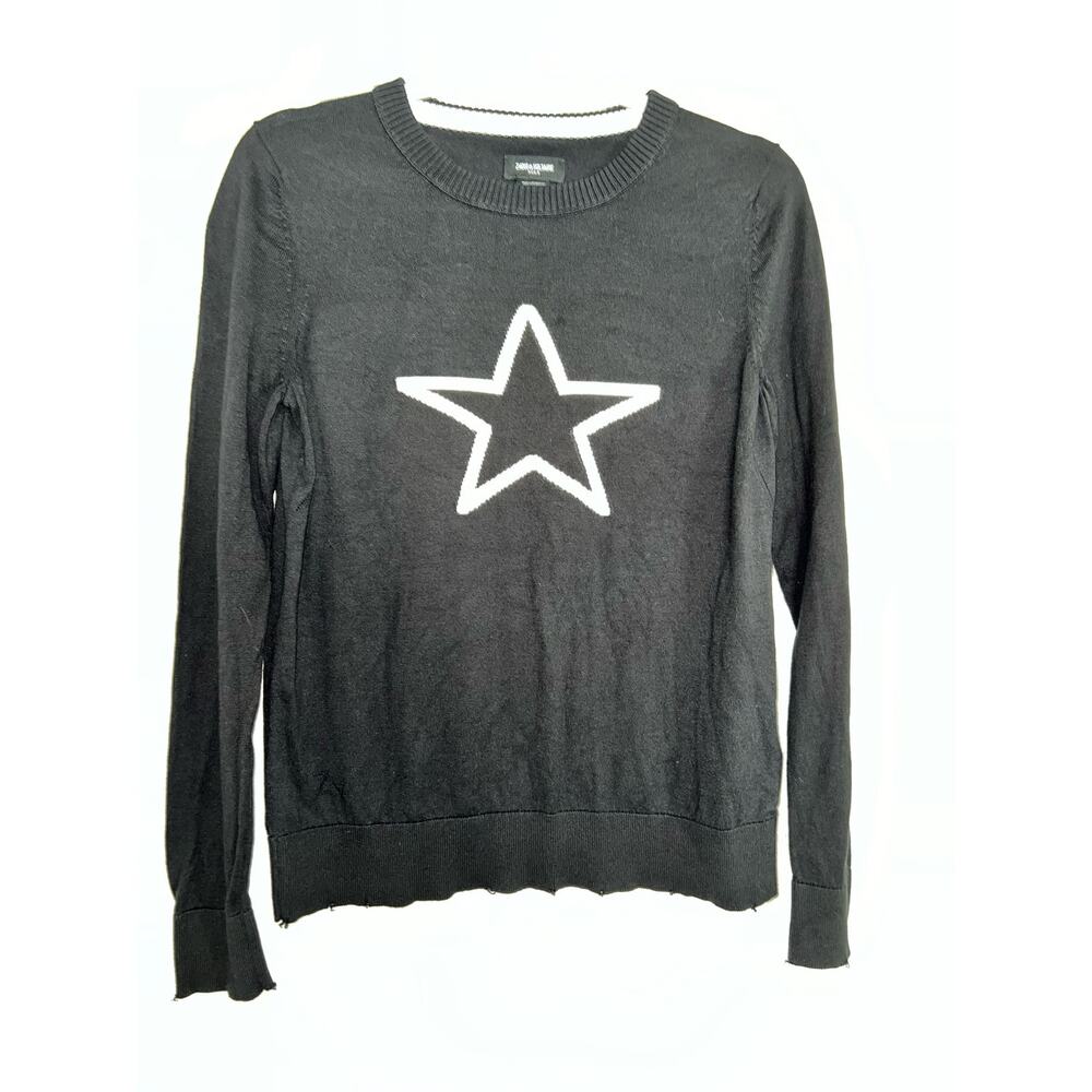 Zadig & Voltaire Miss Star pullover sweater w/distressed hem- size M